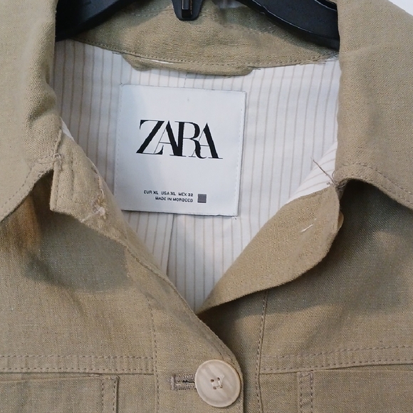 Zara Women's Khaki Utility Jacket Size XL - Picture 4 of 9